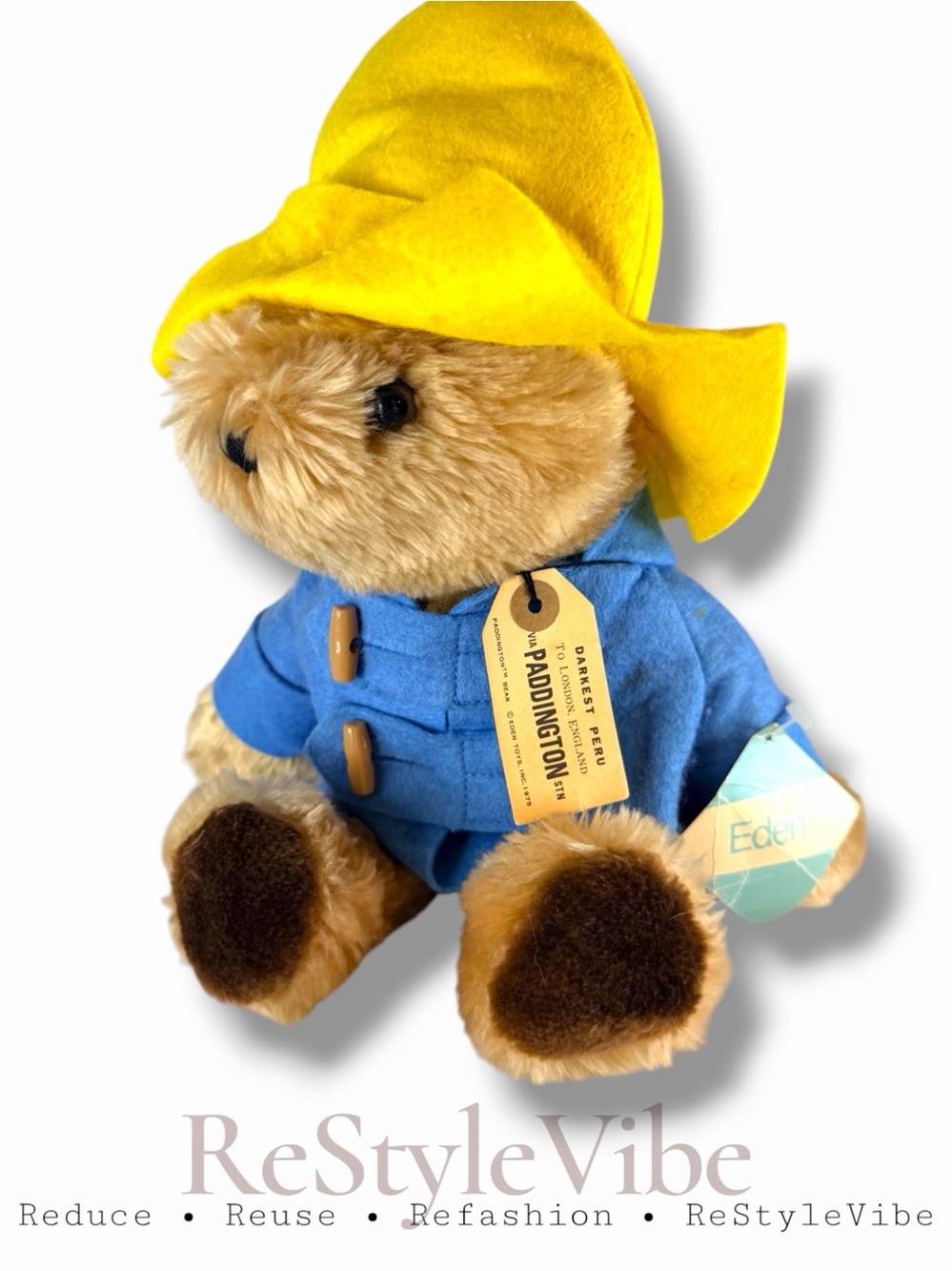 EDEN Brand PADDINGTON BEAR Stuffed Animal Bear Vintage Rare Deadstock NWT